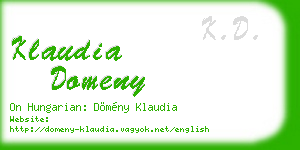 klaudia domeny business card